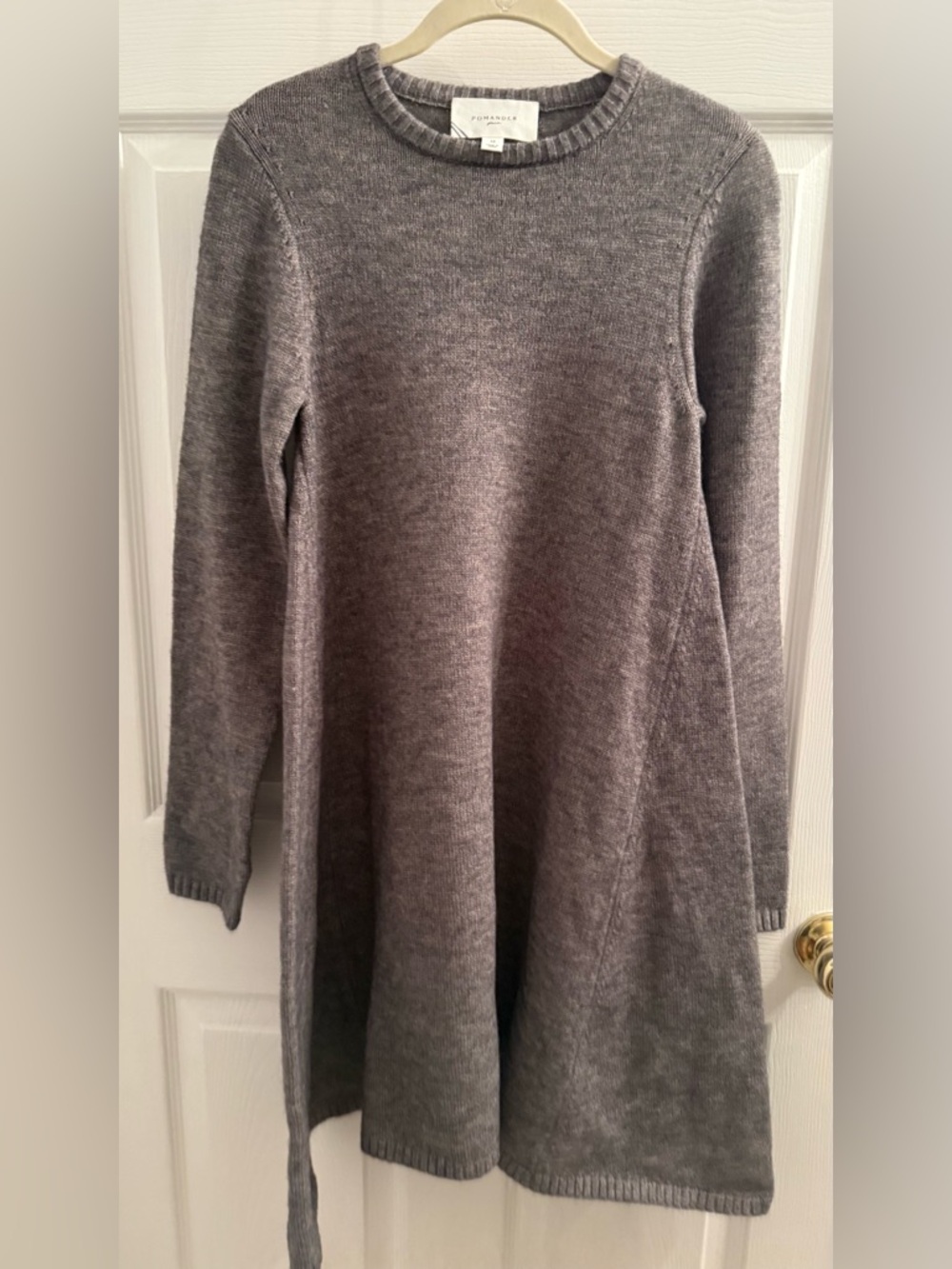 Pomander Place Gray Sweater Crewneck Knit Dress